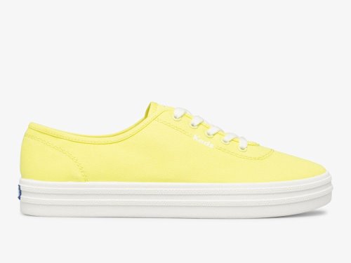 Keds Breezie Canvas Neon Veterschoenen Dames Geel | NL-96234
