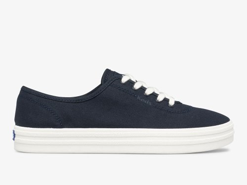 Keds Breezie Canvas Veterschoenen Dames Donkerblauw | NL-98120