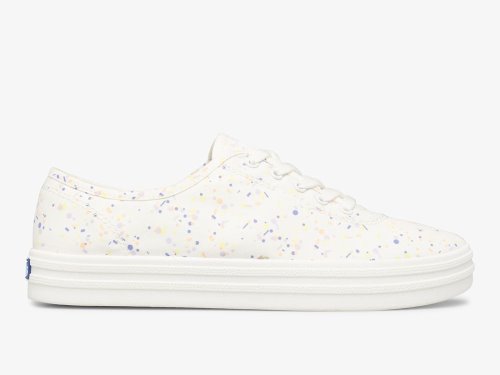 Keds Breezie Confetti Canvas Veterschoenen Dames Wit Gekleurd | NL-84135