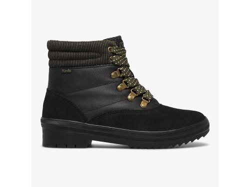 Keds Camp Boot Suede & Splash Twill w/ Thinsulate™ Laarzen Dames Zwart | NL-99249