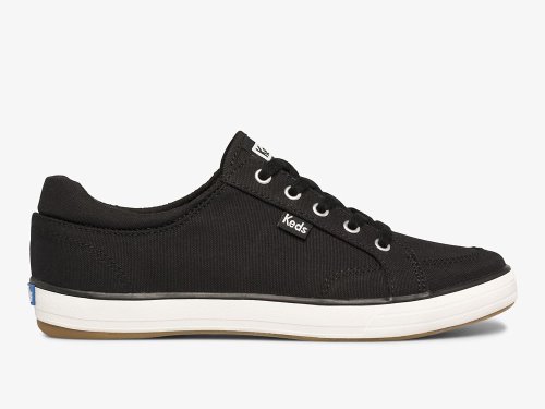 Keds Center II Canvas Veterschoenen Dames Zwart | NL-31246