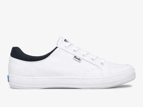 Keds Center II Canvas Veterschoenen Dames Wit Donkerblauw | NL-75956