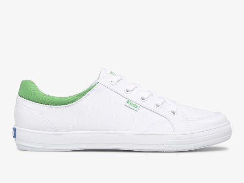 Keds Center II Canvas Veterschoenen Dames Wit Groen | NL-90236