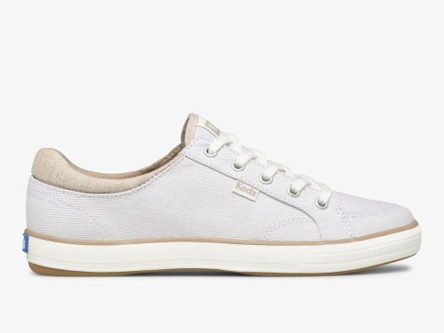 Keds Center II Chambray Stripe Veterschoenen Dames Beige | NL-23667