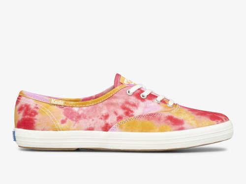 Keds Champion Canvas Tie Dye Veterschoenen Dames Roze Oranje | NL-72895