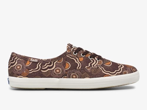 Keds Champion Feat. Organic Canvas Ripple Veterschoenen Dames Bordeaux Gekleurd | NL-69445