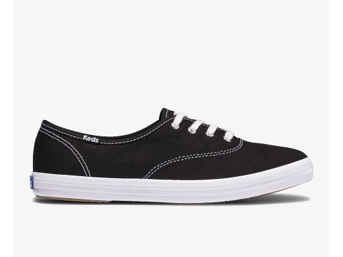 Keds Champion Feat. Organic Katoenen Veterschoenen Dames Zwart | NL-29576