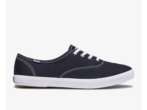 Keds Champion Feat. Organic Katoenen Veterschoenen Dames Diepdonkerblauw | NL-97712