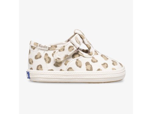 Keds Champion Leopard Neus Cap T-Riemen Slip On Sneakers Meisjes Leopard | NL-71567