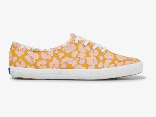 Keds Champion Spot Print Veterschoenen Dames Geel Roze | NL-10134