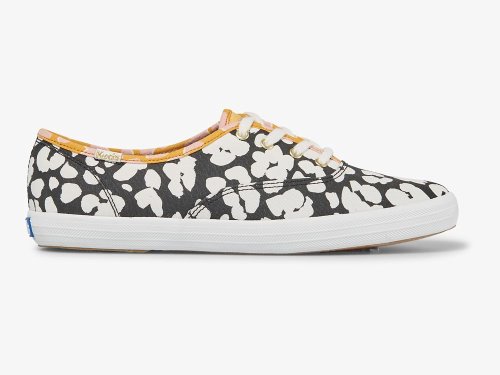 Keds Champion Spot Print Veterschoenen Dames Zwart Wit | NL-60333