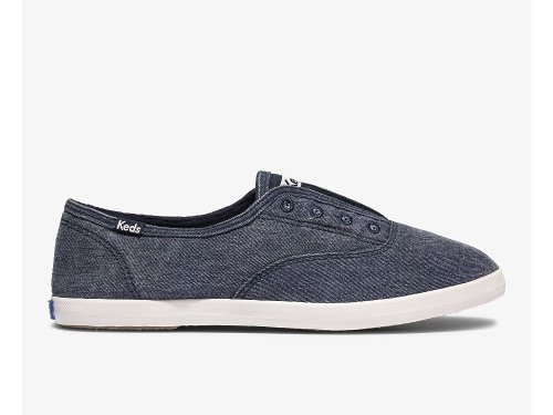 Keds Chillax Washable Feat. Organic Katoenen Slip On Sneakers Dames Donkerblauw | NL-14389