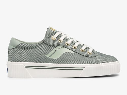 Keds Crew Kick Alto Soft Twill Veterschoenen Dames Olijfgroen | NL-66238