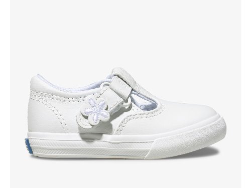 Keds Daphne T-Riemen Leren Sneaker Slip On Sneakers Meisjes Wit | NL-92646