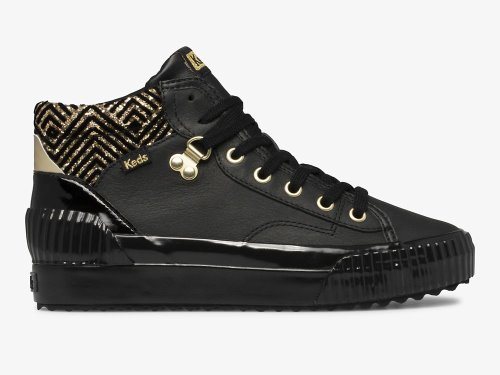 Keds Demi Mid TRX Dazzle Veterschoenen Dames Zwart | NL-05800