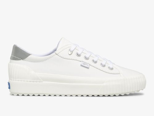 Keds Demi TRX Leren Veterschoenen Dames Wit Zilver | NL-30355