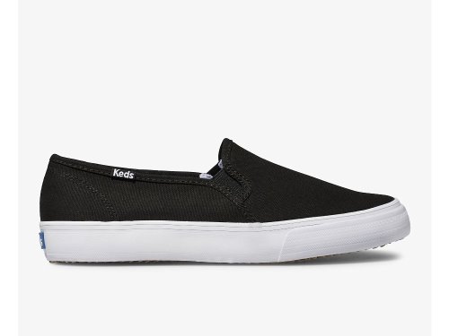 Keds Double Decker Canvas Slip On Sneakers Dames Zwart | NL-61403