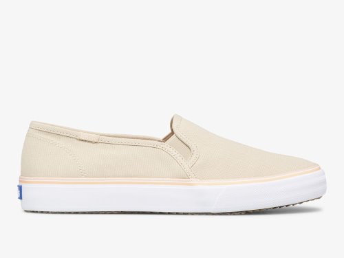 Keds Double Decker Canvas Washable Slip On Sneakers Dames Beige | NL-82281