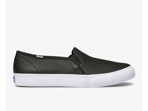 Keds Double Decker Leren Schoenen Leer Dames Zwart | NL-91498