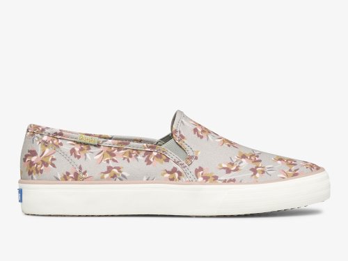Keds Double Decker Spring Floral Slip On Sneakers Dames Grijs | NL-01504
