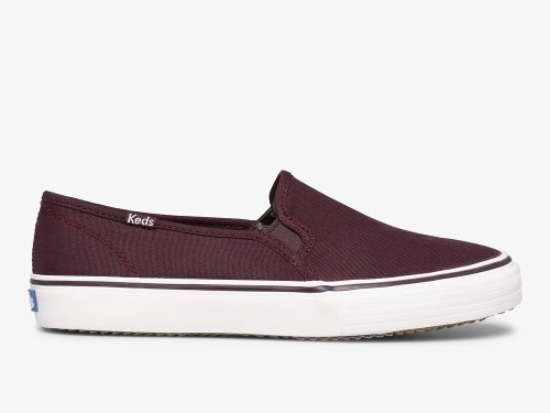 Keds Double Decker Tencel™ Slip On Sneakers Dames Bordeaux | NL-62129