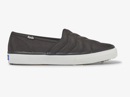 Keds Double Decker Wave Nylon Slip On Sneakers Dames Zwart | NL-08391