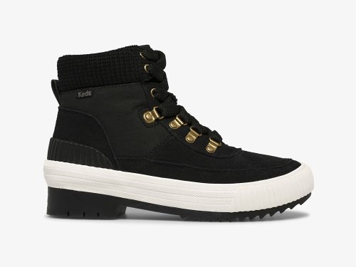 Keds Fielder Boot Suede/Nylon & Velvet w/ Thinsulate™ Veterschoenen Dames Zwart | NL-02060