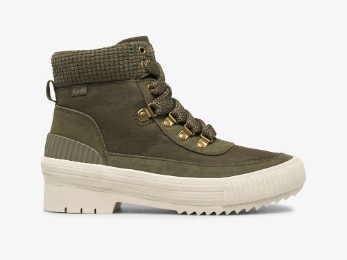 Keds Fielder Boot Suede/Nylon w/ Thinsulate™ Veterschoenen Dames Olijfgroen | NL-75020