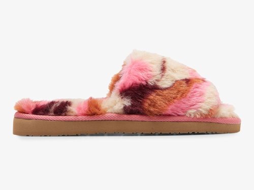 Keds Fuzzy Badslippers Slippers Slippers Dames Roze Camo | NL-02556
