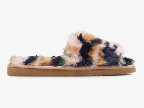 Keds Fuzzy Badslippers Slippers Slippers Dames Groen Camo | NL-75081