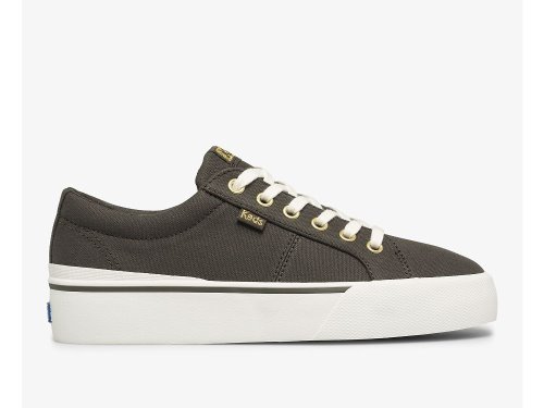 Keds Jump Kick Duo Feat. Organic Katoenen Veterschoenen Dames Zwart | NL-13820