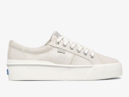 Keds Jump Kick Duo Metallic Suede Veterschoenen Dames Zilver | NL-25353