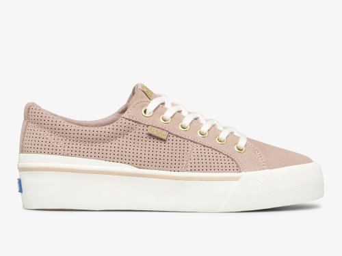 Keds Jump Kick Duo Perf Suede Platform Schoenen Dames Lichtpaars | NL-14650