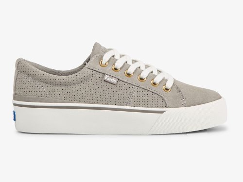 Keds Jump Kick Duo Suede Veterschoenen Dames Grijs | NL-80337