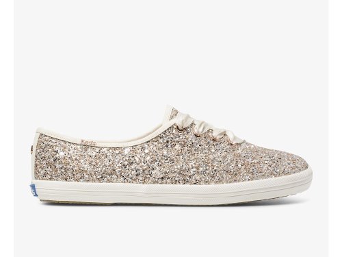 Keds Kate Spade New York Champion Glitter Veterschoenen Dames Roze Goud Gekleurd | NL-29208