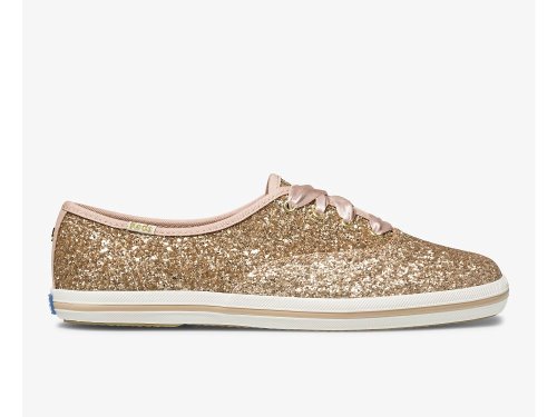 Keds Kate Spade New York Champion Glitter Veterschoenen Dames Roze Goud | NL-33163