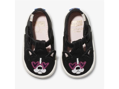 Keds Kate Spade New York Champion T-strap Francois Slip On Sneakers Meisjes Zwart | NL-57604