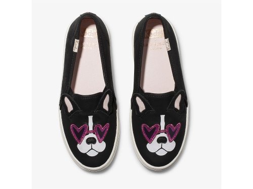 Keds Kate Spade New York Double Decker Francois Schoenen Leer Meisjes Zwart | NL-11690