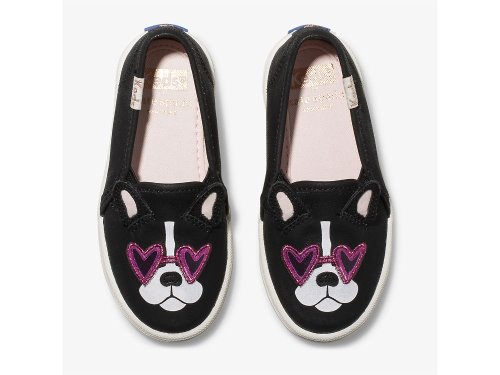 Keds Kate Spade New York Double Decker Francois Slip On Sneakers Meisjes Zwart | NL-31958