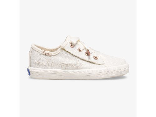 Keds Kate Spade New York Kickstart Jr Ivory Glitter Sneakers Meisjes Wit | NL-22569
