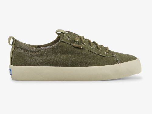 Keds Kickback Canvas Washable Veterschoenen Dames Olijfgroen | NL-51351