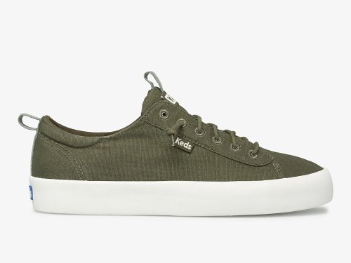 Keds Kickback Washable Feat. Organic Katoenen Slip On Sneakers Dames Olijfgroen | NL-06561