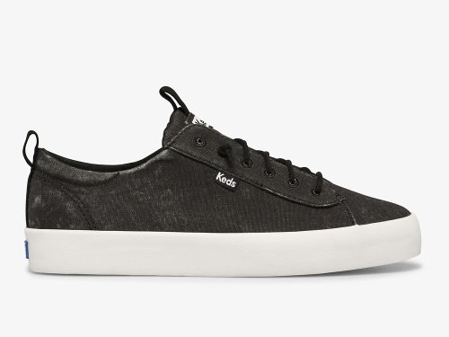 Keds Kickback Washable Feat. Organic Katoenen Slip On Sneakers Dames Zwart | NL-69611