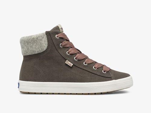 Keds Kickstart Hi TRX Soft Twill Veterschoenen Dames Grijs | NL-59262