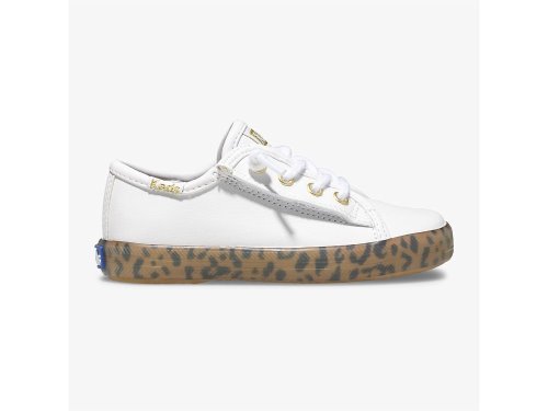 Keds Kickstart Leopard Foxing Sneaker Jr Sneakers Meisjes Wit Leopard | NL-07516