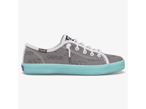 Keds Kickstart Seasonal Sneakers Meisjes Zwart Wit Turquoise | NL-97141