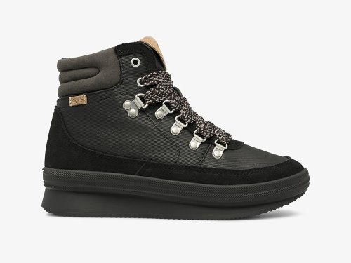 Keds Midland Boot Suede & Splash Twill w/ Thinsulate™ Veterschoenen Dames Zwart | NL-75953