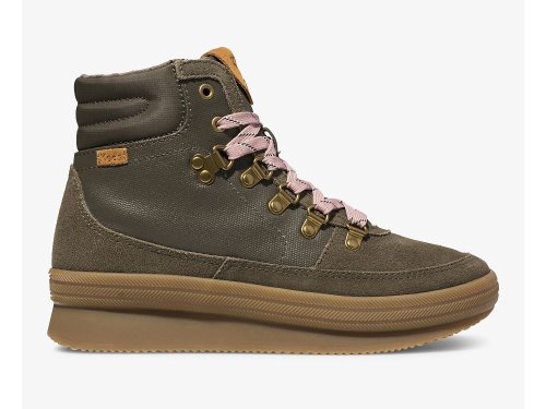 Keds Midland Water-Resistant Boot Veterschoenen Dames Olijfgroen | NL-65957