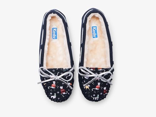 Keds Moccasin Slippers Slippers Dames Donkerblauw Gekleurd | NL-15453