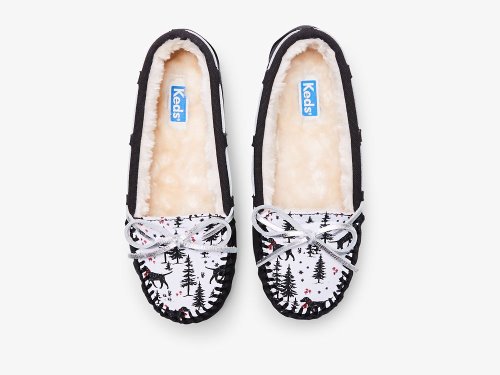 Keds Moccasin Slippers Slippers Dames Zwart Gekleurd | NL-46301